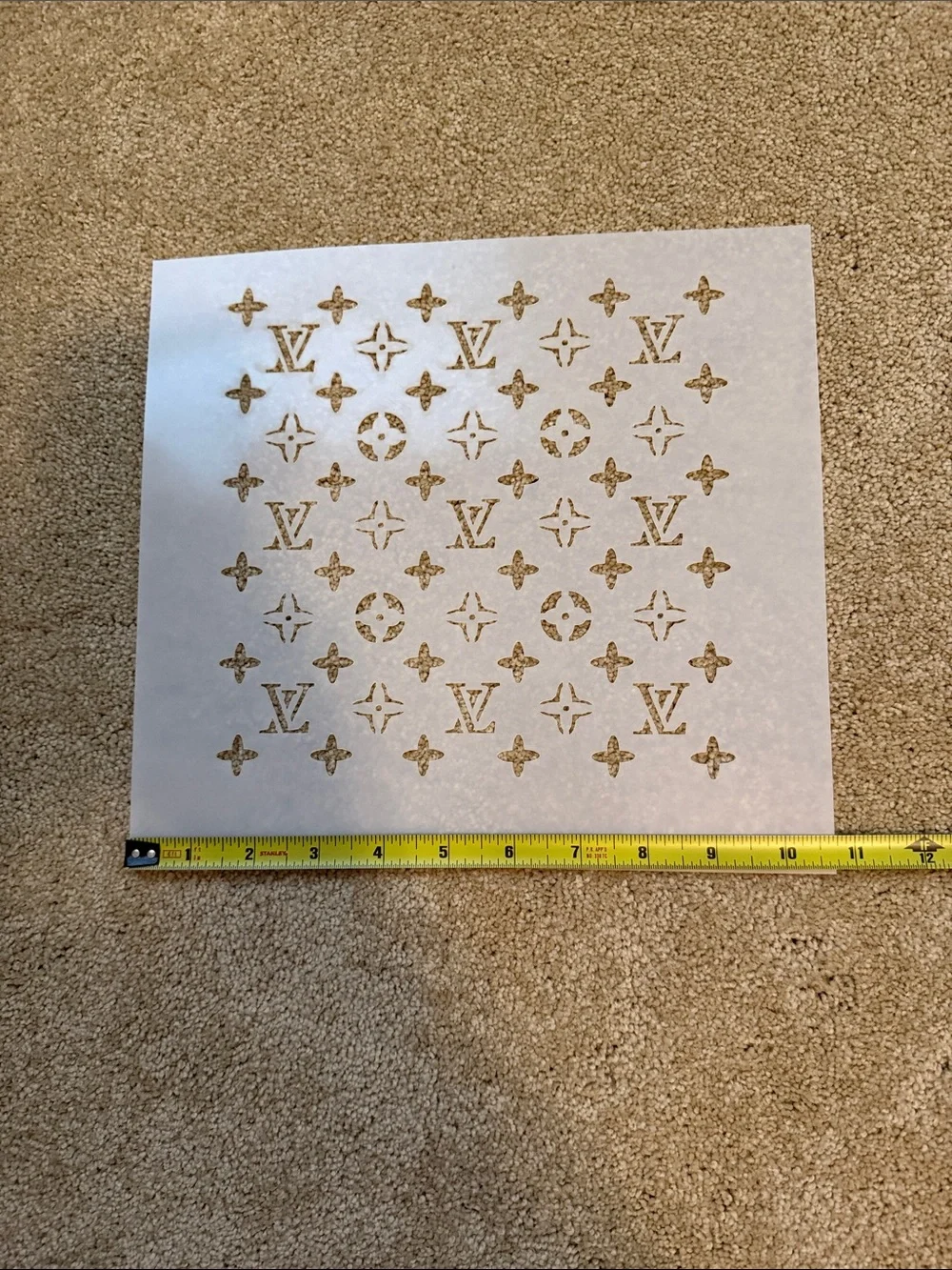 LV monogram cake stencil